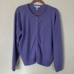 Dressbarn VTG Lavender Cardigan Sweater, XL